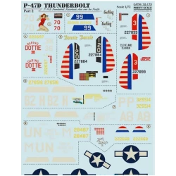 DECAL FOR THUNDERBOLT P-47D RAZORBACK ACES 1/72 PRINT SCALE 72-173