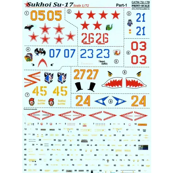 DECAL FOR SUKHOI SU-17, PART 1 1/72 PRINT SCALE 72-178