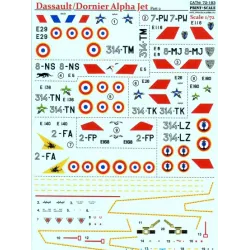 DECAL FOR DASSAULT/DORNIER ALPHA JET, PART 2 1/72 PRINT SCALE 72-183