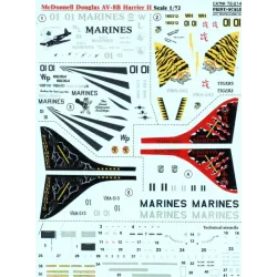 DECAL FOR AV-8B HARRIER II 1/72 PRINT SCALE 72-214