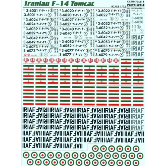 DECAL FOR F-14 TOMCAT 1/72 PRINT SCALE 72-211