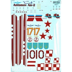 DECAL FOR ANTONOV AN-2 2 SHEETS, THE GENERAL COMPLETE SET 1/48 PRINT SCALE 48-020