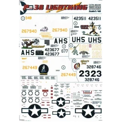 DECAL 1/48 FOR P-38 LIGHTNING PART 1 1/48 PRINT SCALE 48-036