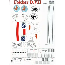 DECAL FOR JET FIGHTER FOKKER D VII PART 2, 3 SHEETS 1/48 PRINT SCALE 48-026