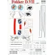 DECAL FOR JET FIGHTER FOKKER D VII PART 2, 3 SHEETS 1/48 PRINT SCALE 48-026