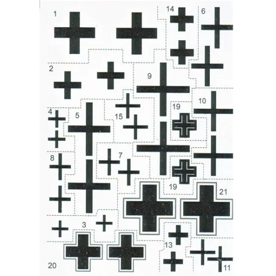 DECAL FOR JET FIGHTER FOKKER D VII PART 1, 4 SHEETS 1/48 PRINT SCALE 48-025