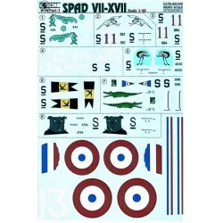 DECAL FOR SPAD VII-XVII, PART 1 1/48 PRINT SCALE 48-046