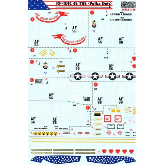 DECAL FOR RF-101C 1/48 PRINT SCALE 48-050
