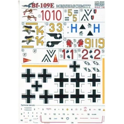 DECAL FOR MESSERSCHMITT ME-109 E PART 1 1/48 PRINT SCALE 48-029