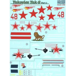 DECAL FOR YAKOVLEV YAK-9K, PART 1 1/48 PRINT SCALE 48-094