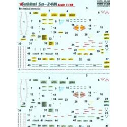 DECAL FOR SUKHOI SU-24M TECHNICAL STENCILS 1/48 PRINT SCALE 48-098