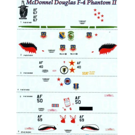 DECAL FOR F-4 PHANTOM II, VIET NAM WAR 1/48 PRINT SCALE 48-045