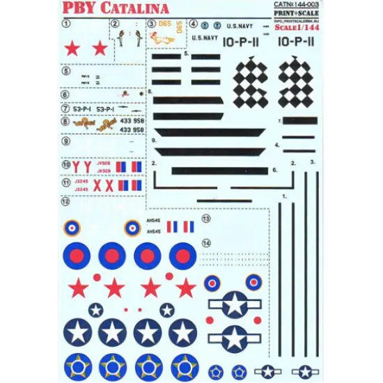 DECAL FOR PBY CATALINA 1/144 PRINT SCALE 144-003