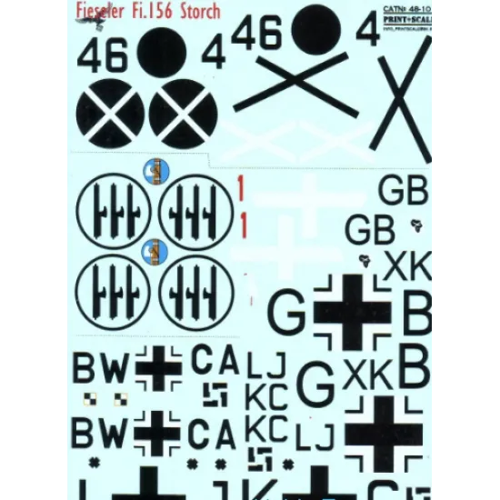 DECAL FOR FIESELER FI.156 STORCH 1/48 PRINT SCALE 48-101