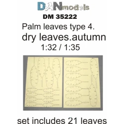 MATERIAL FOR DIORAMAS. PALM LEAVES, YELLOW (DRY LEAVES. AUTUMN) TYPE 4 1/35 DAN MODELS 35222