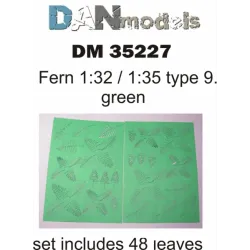 MATERIAL FOR DIORAMAS. FERN LEAVES TYPE 9, GREEN 1/35 DAN MODELS 35227