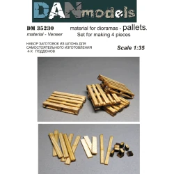 MATERIAL FOR DIORAMAS. PALLETS. SET FOR MAKING 4 PIECES. VENEER 1/35 DAN MODELS 35230