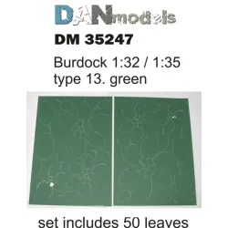 MATERIAL FOR DIORAMAS. BURDOCK LEAVES TYPE 13, GREEN 1/35 DAN MODELS 35247