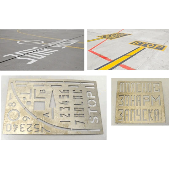 STENCIL FOR DRAWING A MARKING ON THE CONCRETE COVERING OF AIRPORT 1/48 DAN MODELS 48531