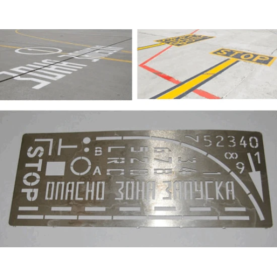 STENCIL FOR DRAWING A MARKING ON THE CONCRETE COVERING OF AIRPORT 1/72 DAN MODELS 72531