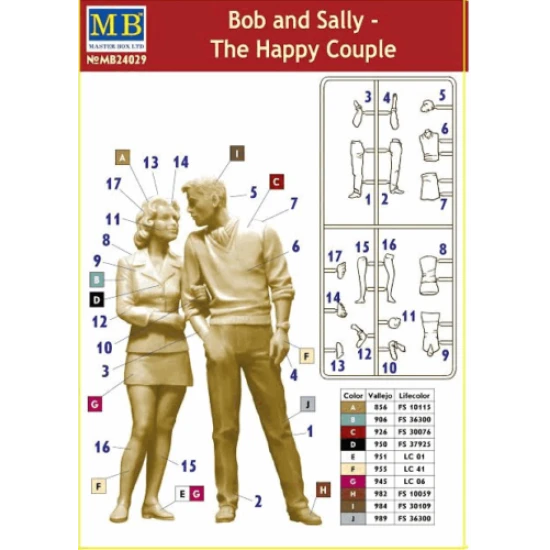 BOB AND SALLY - THE HAPPY COUPLE, DANGEROUS CURVES SERIES PLASTIC MODEL KIT 1/24 MASTER BOX 24029