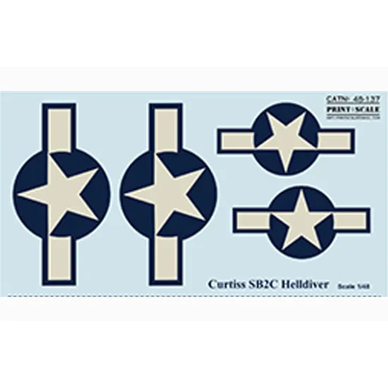DECAL 1/48 FOR CURTISS SB2C HELLDIVER PRINT SCALE 48-137