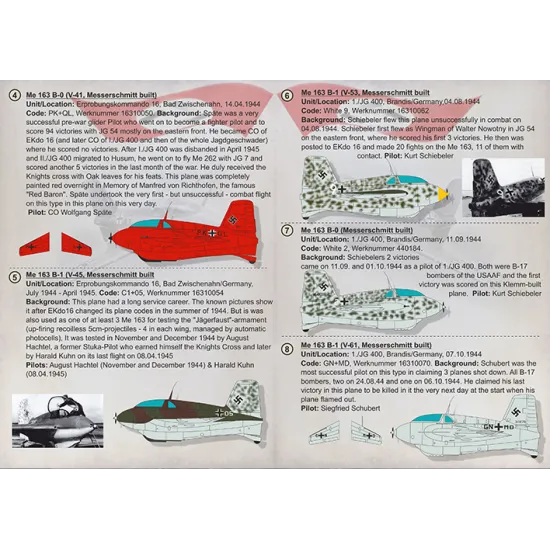 DECAL 1/72 FOR MESSERSCHMITT ME.163 KOMET PRINT SCALE 72-303