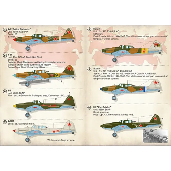 DECAL 1/72 FOR ILYUSHIN IL-2 PRINT SCALE 72-306